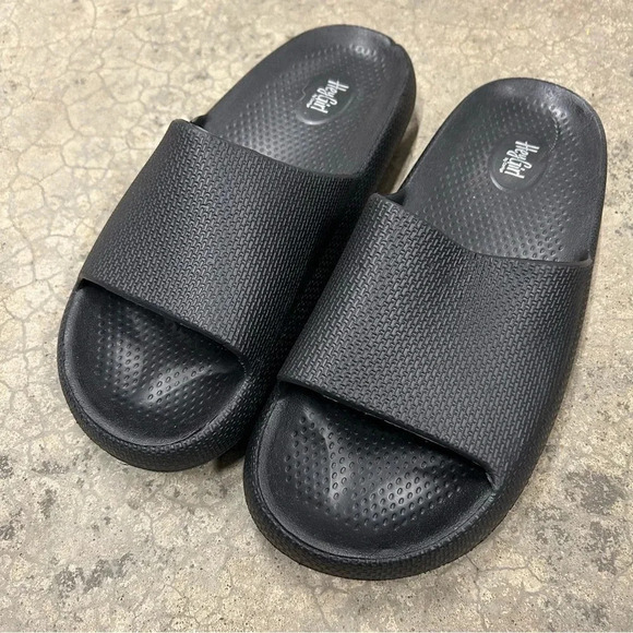 NWOT CORKY'S Hey Girl Parasail Black Waterproof EVA Sandal Flip Flop Slide - Picture 1 of 6